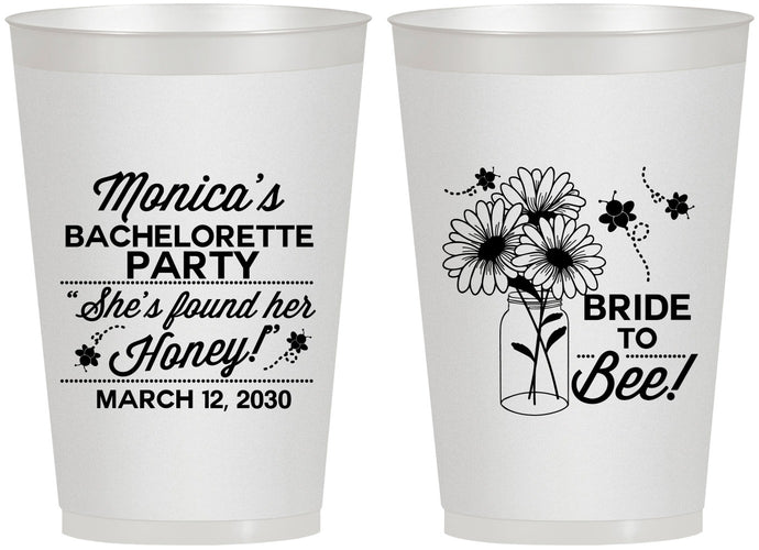 Personalized Bachelorette 12 oz Frosted Cups - Bride To Bee | 60152