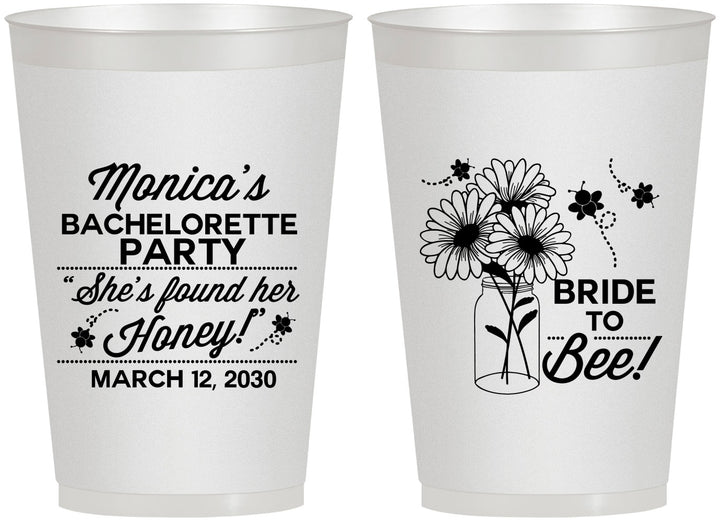 Personalized Bachelorette 12 oz Frosted Cups - Bride To Bee | 60152
