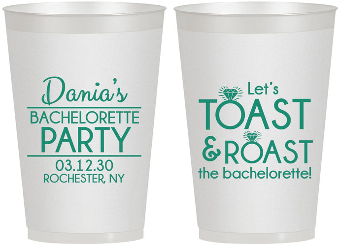 Personalized Bachelorette 12 oz Frosted Cups - Toast And Roast | 60153