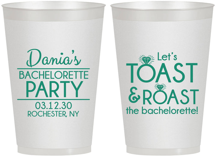 Personalized Bachelorette 12 oz Frosted Cups - Toast And Roast | 60153