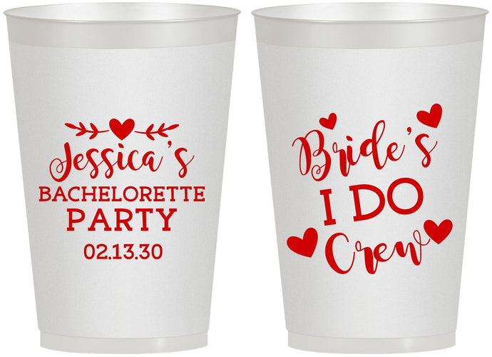 Personalized Bachelorette 12 oz Frosted Cups - Brides I Do Crew | 60159