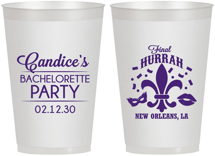 Personalized Bachelorette 12 oz Frosted Cups - New Orleans | 60166