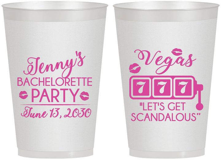 Personalized Bachelorette 12 oz Frosted Cups - Las Vegas | 60170