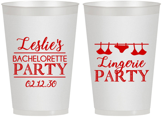 Personalized Bachelorette 12 oz Frosted Cups - Lingerie Party | 60171
