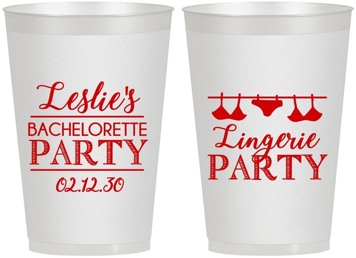 Personalized Bachelorette 12 oz Frosted Cups - Lingerie Party | 60171