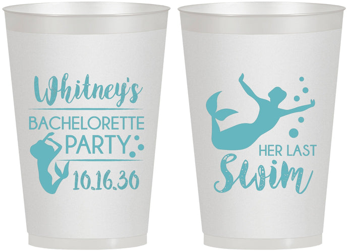 Personalized Bachelorette 12 oz Frosted Cups - Mermaid | 60175