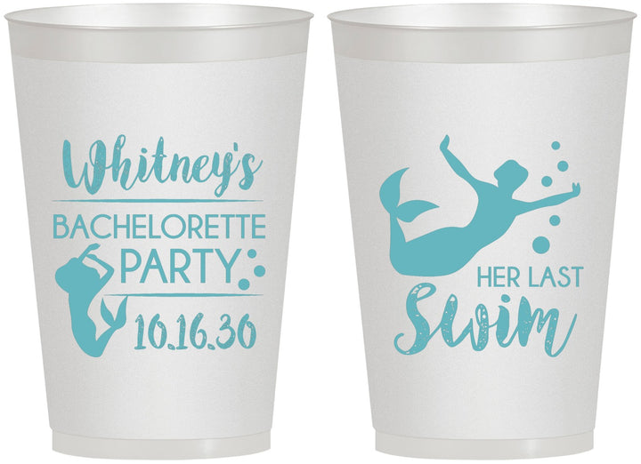 Personalized Bachelorette 12 oz Frosted Cups - Mermaid | 60175