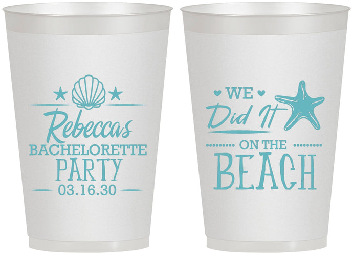 Personalized Bachelorette 12 oz Frosted Cups - Beach | 60183