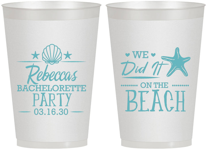 Personalized Bachelorette 12 oz Frosted Cups - Beach | 60183