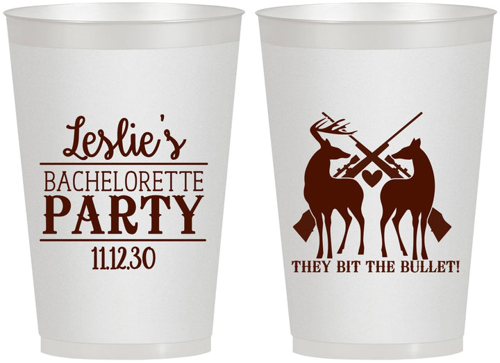 Personalized Bachelorette 12 oz Frosted Cups - Hunting | 60187