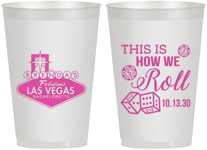 Personalized Bachelorette 12 oz Frosted Cups - Las Vegas | 60191