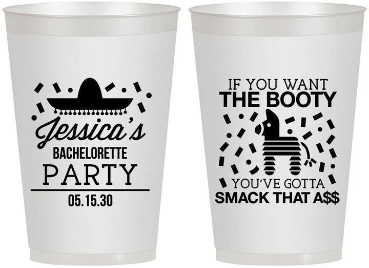 Personalized Bachelorette 12 oz Frosted Cups - Smack That Ass | 60192