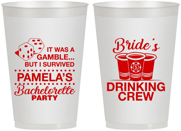 Personalized Bachelorette 12 oz Frosted Cups - Las Vegas | 60194