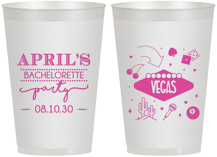 Personalized Bachelorette 12 oz Frosted Cups - Las Vegas | 60198