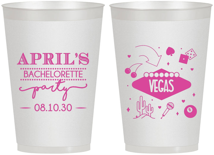 Personalized Bachelorette 12 oz Frosted Cups - Las Vegas | 60198