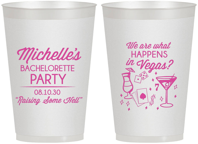 Personalized Bachelorette 12 oz Frosted Cups - Las Vegas | 60199