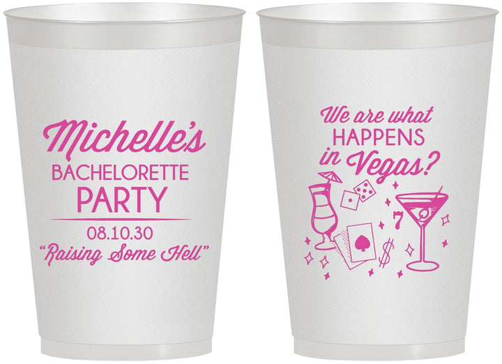 Personalized Bachelorette 12 oz Frosted Cups - Las Vegas | 60199