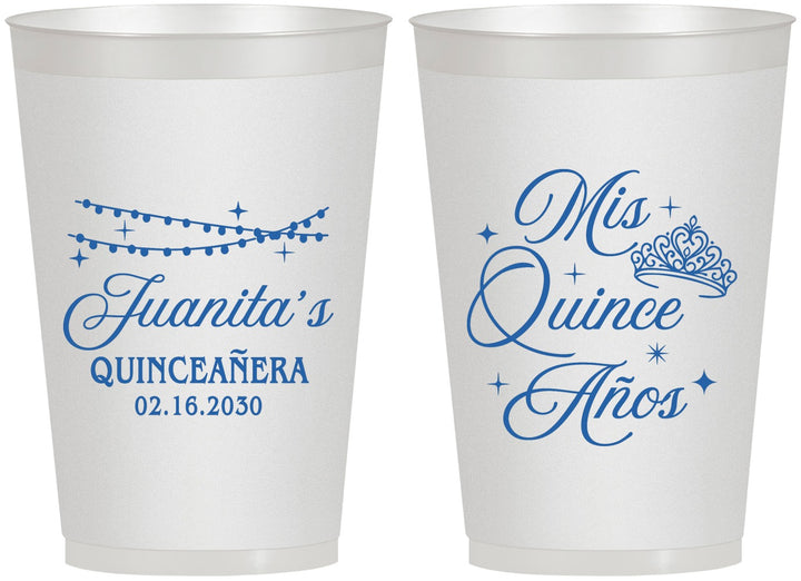 Personalized Quinceanera 12 oz Frosted Cups - Mis Quince Anos | 70001
