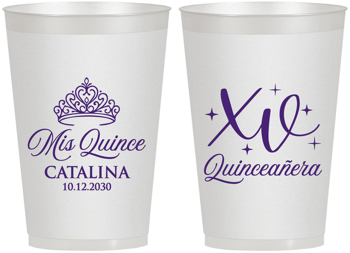 Personalized Quinceanera 12 oz Frosted Cups - Mis Quince Anos | 70002