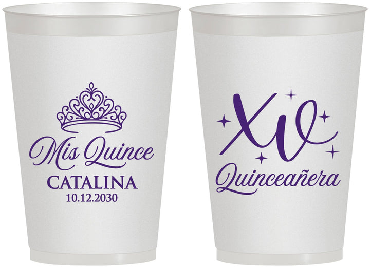 Personalized Quinceanera 12 oz Frosted Cups - Mis Quince Anos | 70002