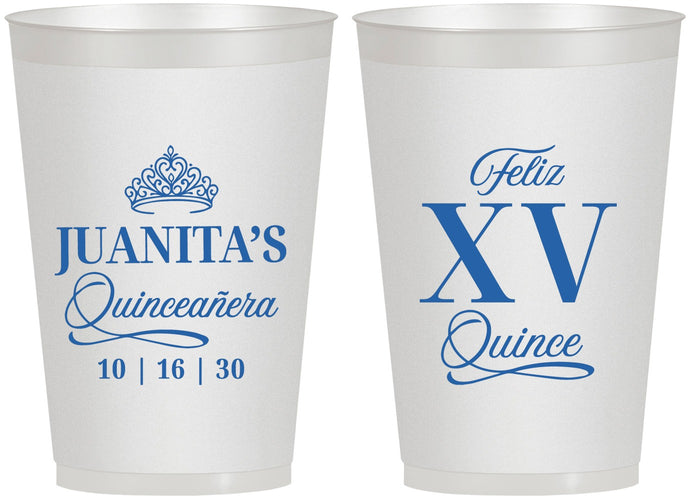 Personalized Quinceanera 12 oz Frosted Cups - Mis Quince Anos | 70003