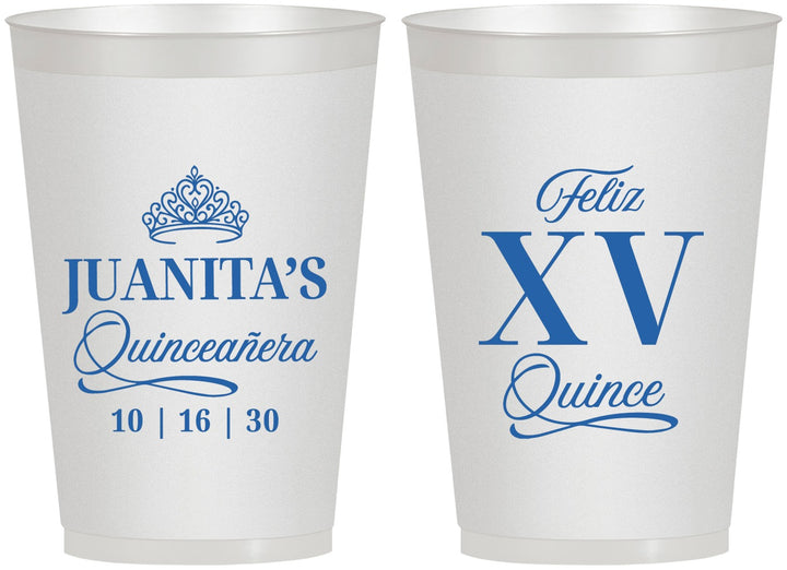Personalized Quinceanera 12 oz Frosted Cups - Mis Quince Anos | 70003