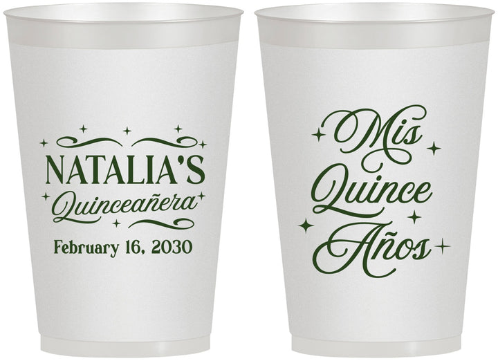 Personalized Quinceanera 12 oz Frosted Cups - Mis Quince Anos | 70006