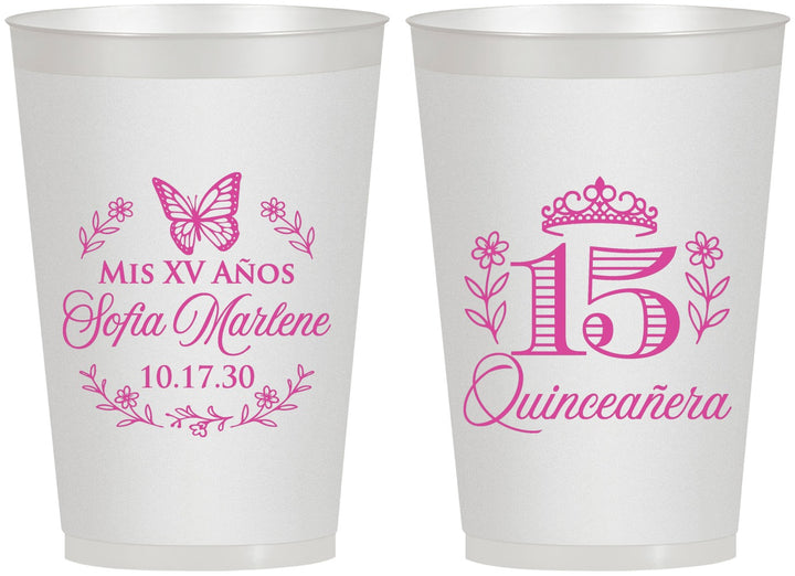 Personalized Quinceanera 12 oz Frosted Cups - Mis Quince Anos | 70007