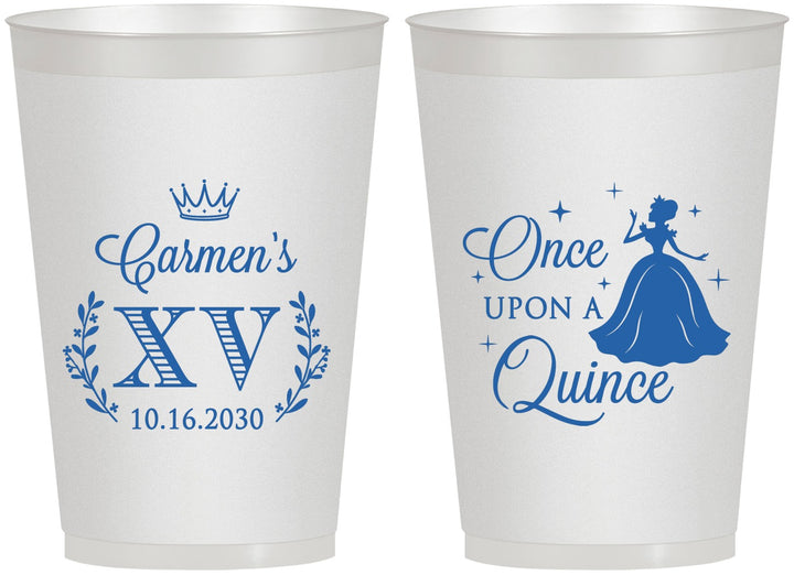 Personalized Quinceanera 12 oz Frosted Cups - Once Upon A Quince | 70011