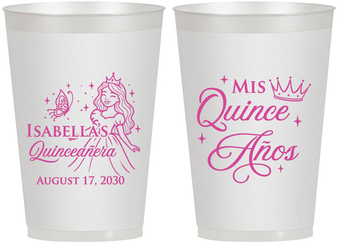Personalized Quinceanera 12 oz Frosted Cups - Mis Quince Anos | 70012