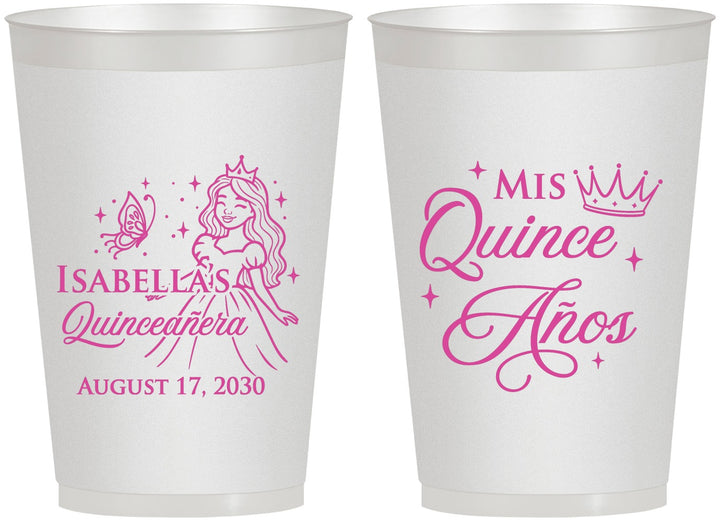 Personalized Quinceanera 12 oz Frosted Cups - Mis Quince Anos | 70012