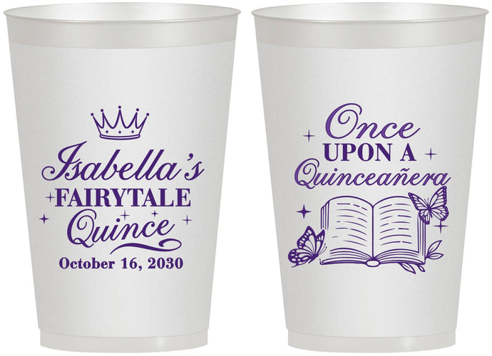 Personalized Quinceanera 12 oz Frosted Cups - Once Upon A Quince | 70013