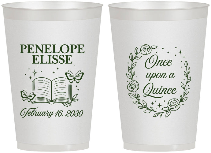Personalized Quinceanera 12 oz Frosted Cups - Once Upon A Quince | 70014