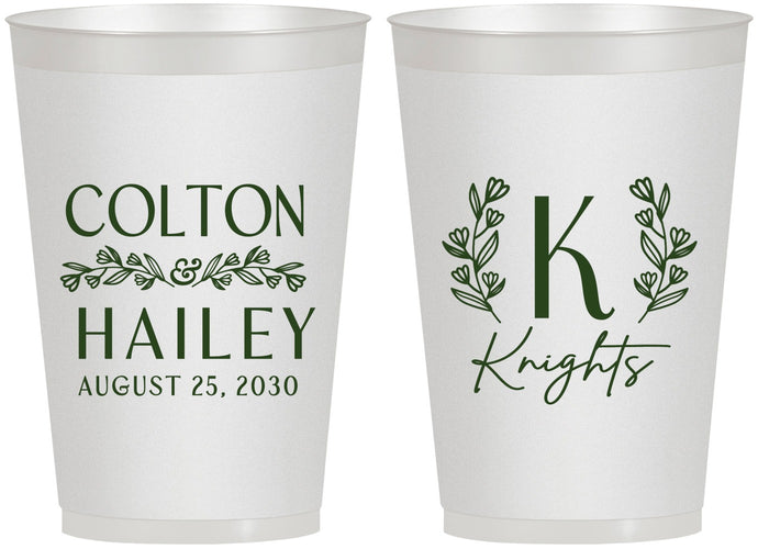 Personalized Wedding 12 oz Frosted Cups - Monogram | 800