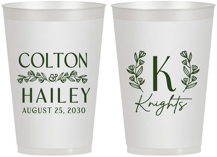 Personalized Wedding 12 oz Frosted Cups - Monogram | 800