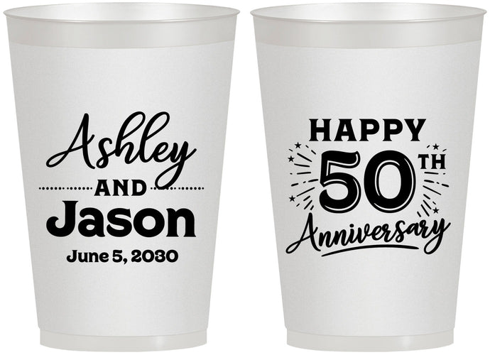 Personalized Anniversary 12 oz Frosted Cups - 50th Wedding | 80007