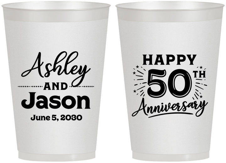 Personalized Anniversary 12 oz Frosted Cups - 50th Wedding | 80007