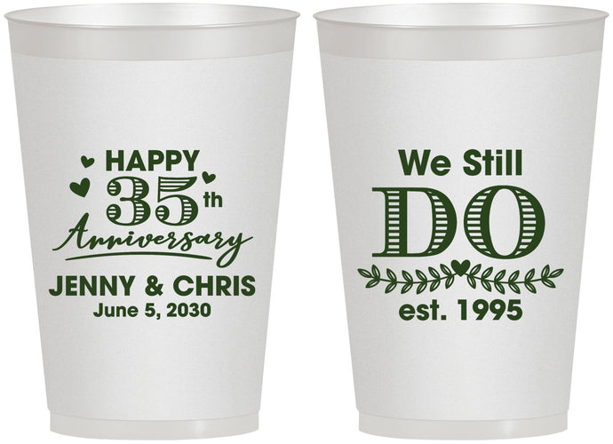 Personalized Anniversary 12 oz Frosted Cups - 35th Wedding | 80014