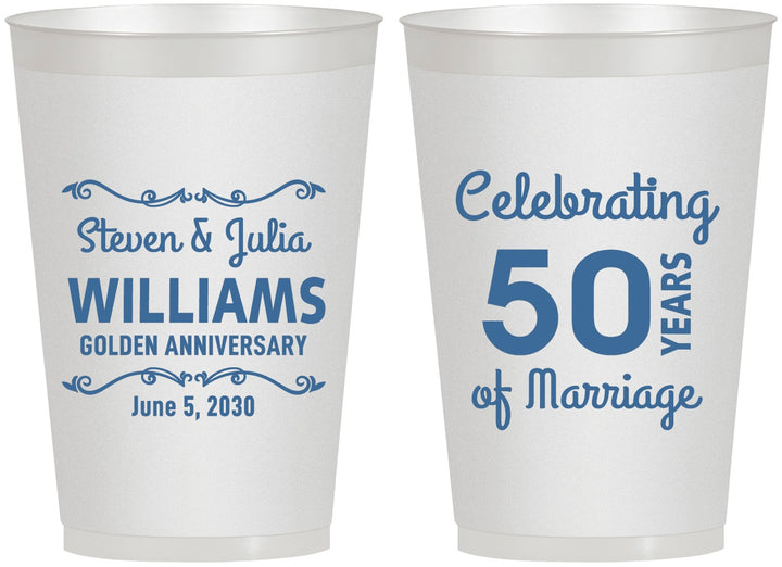 Personalized Anniversary 12 oz Frosted Cups - 50 Years Of Marriage | 80017