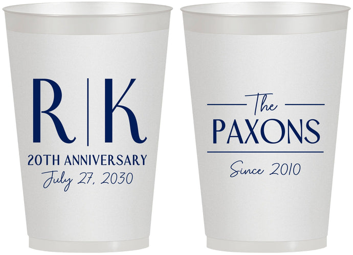 Personalized Anniversary 12 oz Frosted Cups - 20th Wedding | 80021
