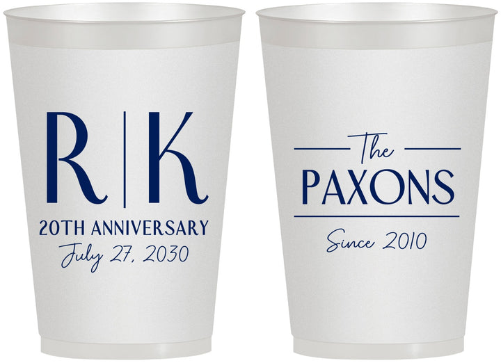 Personalized Anniversary 12 oz Frosted Cups - 20th Wedding | 80021