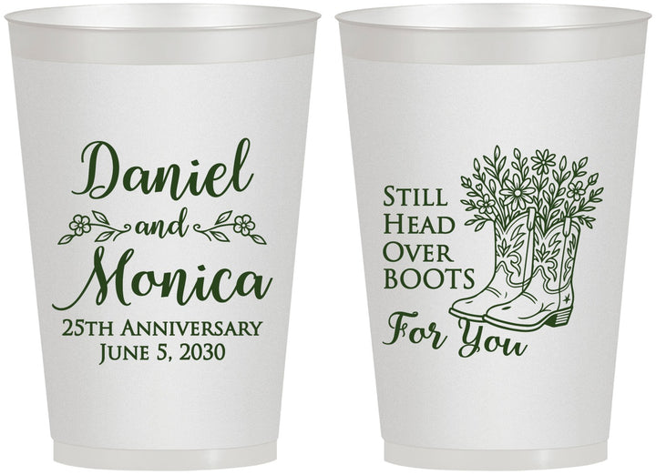 Personalized Anniversary 12 oz Frosted Cups - 25th Wedding | 80022