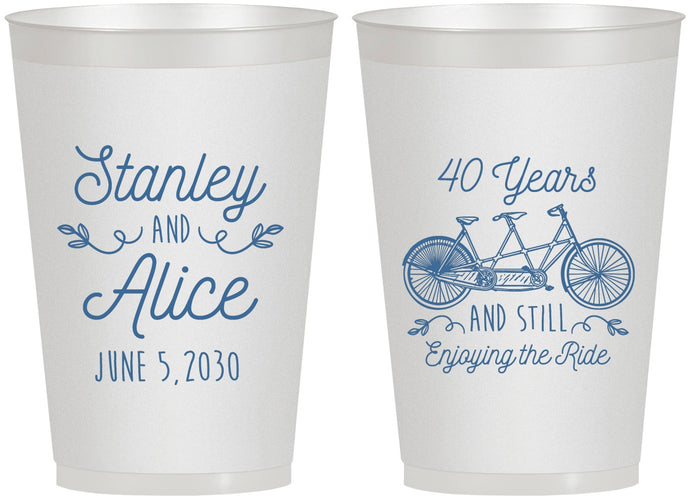 Personalized Anniversary 12 oz Frosted Cups - Cheers To 40 Years | 80025