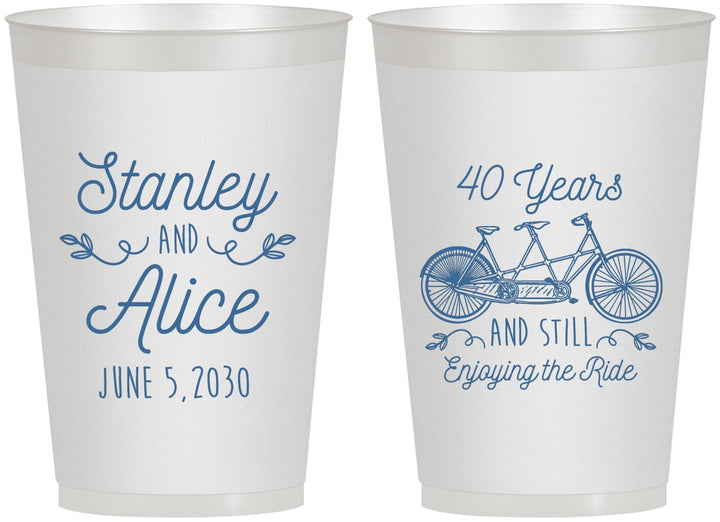Personalized Anniversary 12 oz Frosted Cups - Cheers To 40 Years | 80025