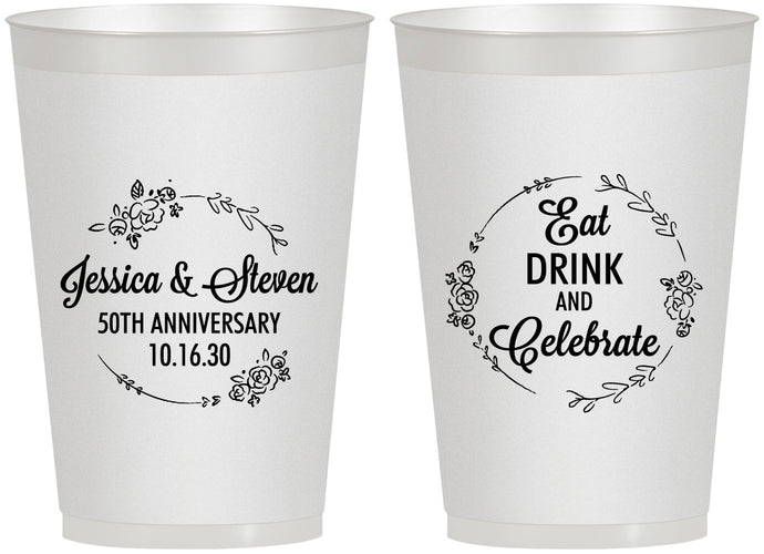 Personalized Anniversary 12 oz Frosted Cups - 50th Wedding | 80027