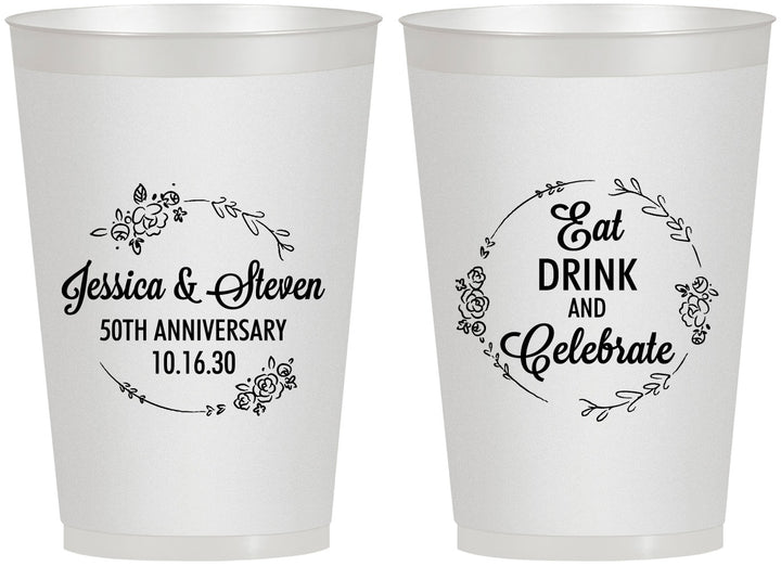Personalized Anniversary 12 oz Frosted Cups - 50th Wedding | 80027