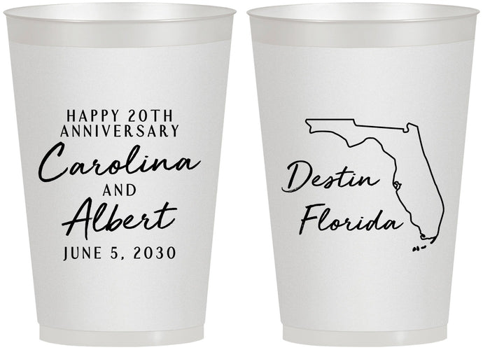 Personalized Anniversary 12 oz Frosted Cups - 20th Wedding | 80031