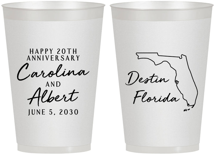Personalized Anniversary 12 oz Frosted Cups - 20th Wedding | 80031