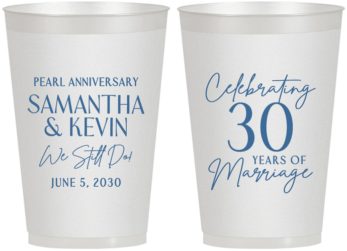 Personalized Anniversary 12 oz Frosted Cups - 30 Years Of Marriage | 80033