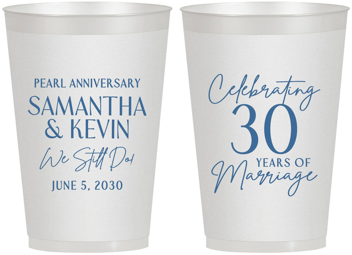 Personalized Anniversary 12 oz Frosted Cups - 30 Years Of Marriage | 80033